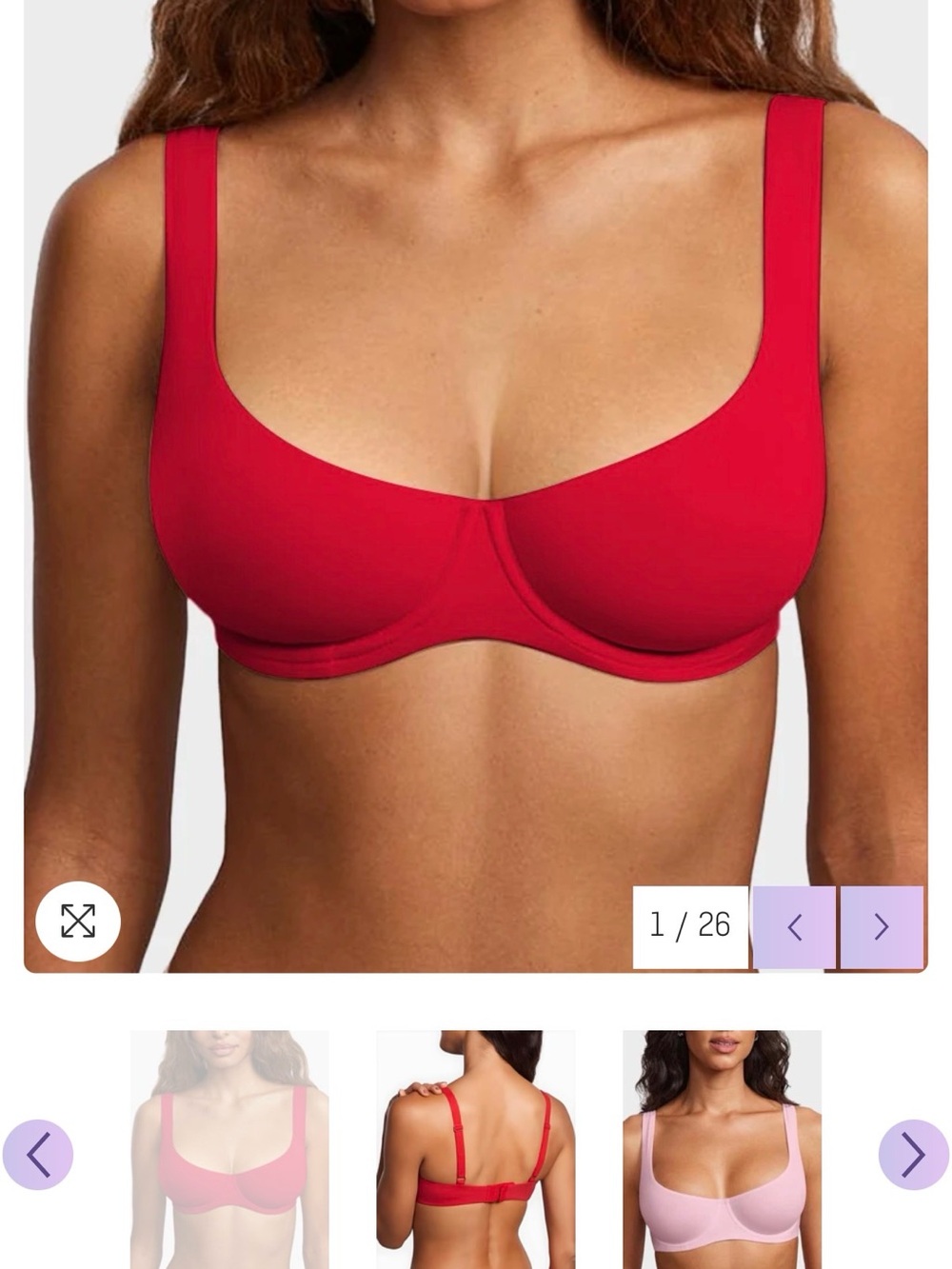 Everyday Support Red Underwire Bra